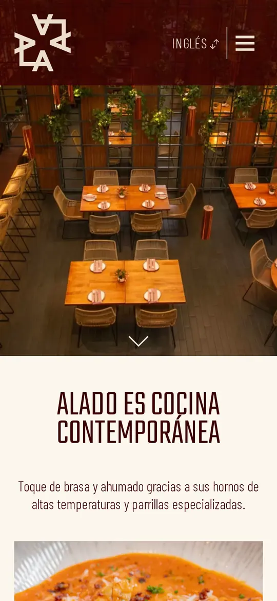 Web de Alado en móvil
