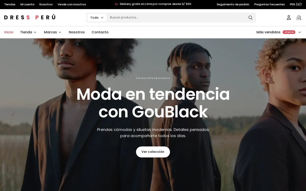 Web de Dress Perú en escritorio